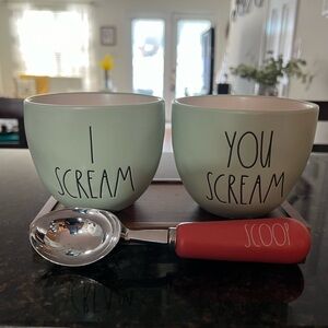 Rae Dunn ice cream set, I scream you scream